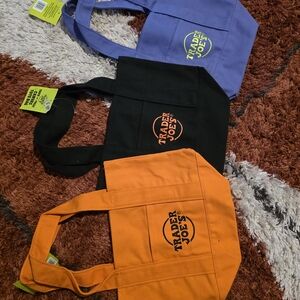 Trader Joe's Women's Tote Bag Set - Black, Orange, Purple